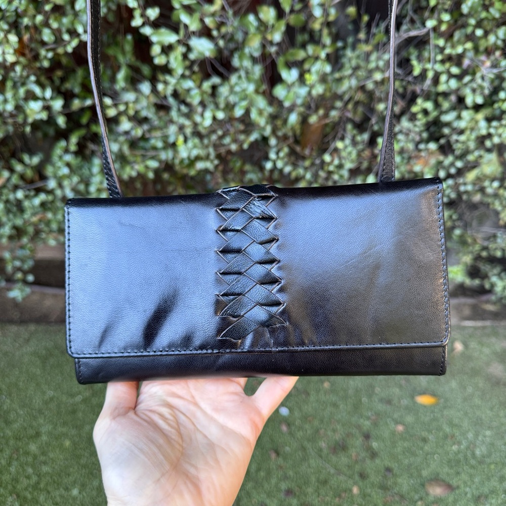 Lodis Elegant Black Leather Clutch